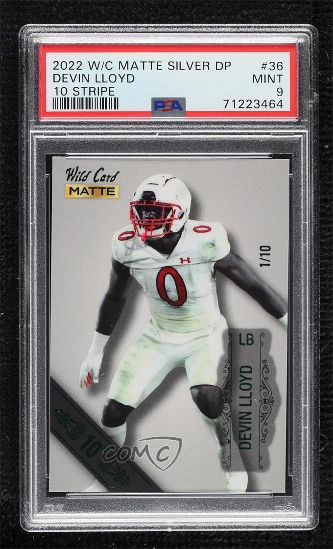 Devin Lloyd Wild Card Matte Silver Draft Pick #36 10 Stripe