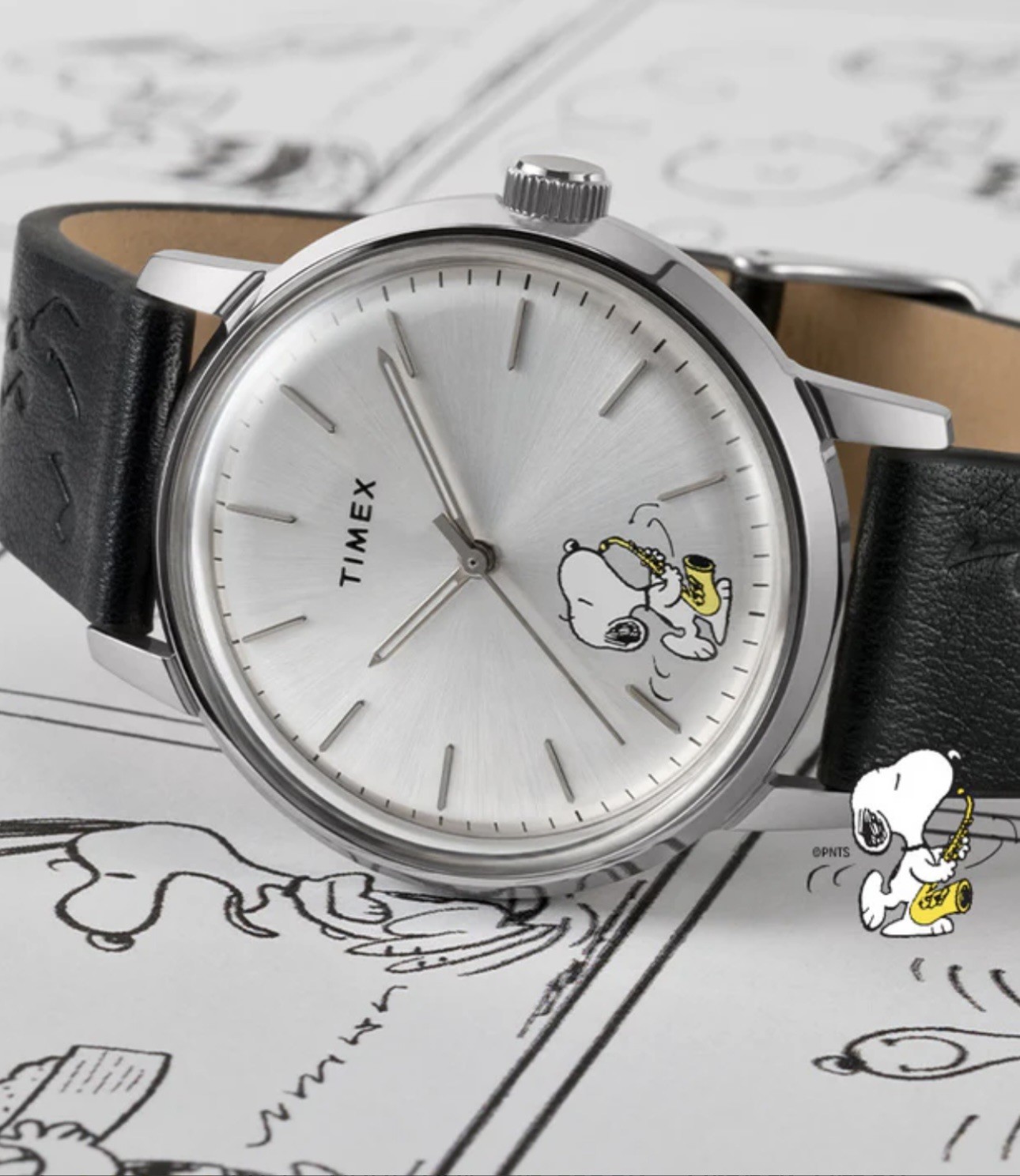Timex x Peanuts Marlin® Automatic Saxophonist Limited edition watch 40mm cartoon image 2