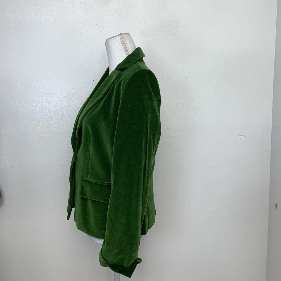 Talbots бархатный блейзер куртка женщина 8 лайм зеленый 1 кнопка классический опрятный карьера - Изображение 4 из 4