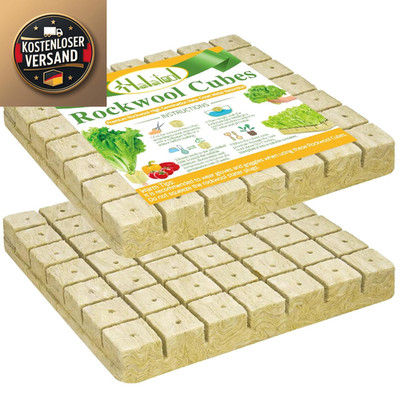 Rockwool Anzucht Würfel 4x4x4cm 98 Stück Erdlose Kult