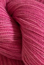 Lot 2 SOFT Skein Peruvian Cotton RIBBON Yarn w/Nylon 7.2oz 204gr 3040 Berry  C