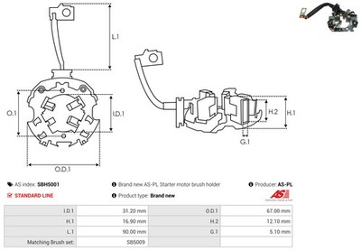 Für AS-PL SBH5001 Holder, carbon brushes
