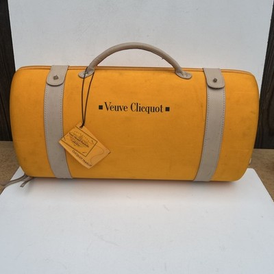 Veuve Clicquot Champagner Reisetasche Tragetasche 1 Flasche/zwei Gläser leeres Etikett