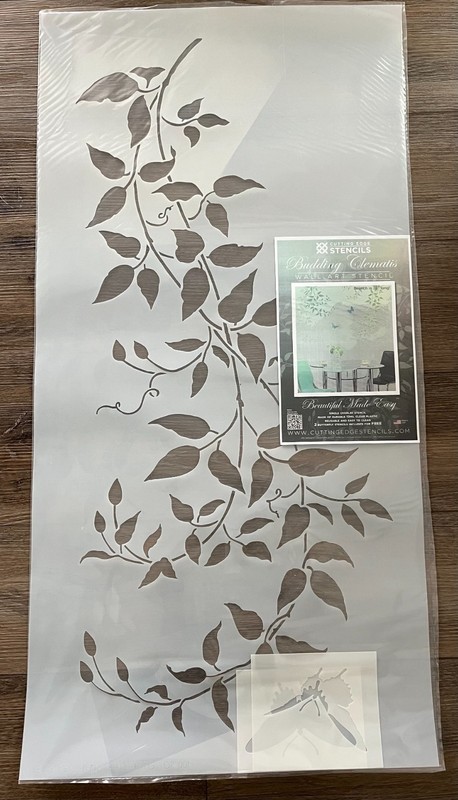 Budding Clematis Vine Wall Stencil - Long spray - NEW - Cutting Edge Stencil