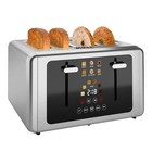 4 Slice Touch Screen Toaster, Stainless Steel Toasters Digital Timer, Dual Co...
