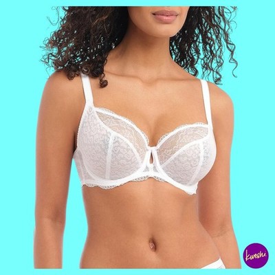 Freya Fancies 1011 ungepolsterter Plunge-BH mit Bügel, weiß, UK 34G