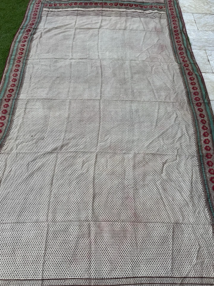 Xale antigo estilo caxemira francês estampado paisley 61 X 132 polegadas - Imagem 2 de 4