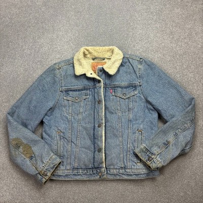 Levis Jeansjacke Damen Large blau Sherpa gefüttert Red Tab Trucker Utility Lady*