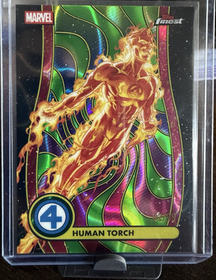 Topps Finest 2026 Marvel Human Torch BL-003 Blacklight Serial Numbered/99