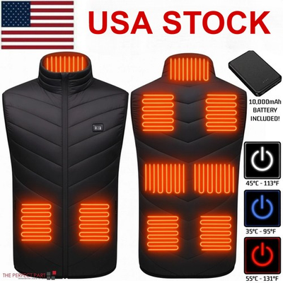#ad #ad Heated Vest 9 Heating Zones Winter Electric Heating Vest amp; 10000mAh Battery Pack $25.99