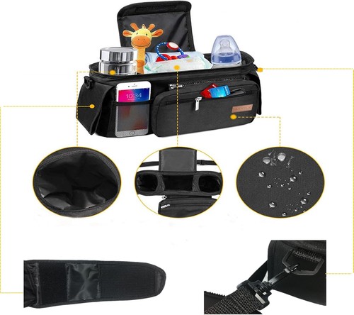 Universal Stroller Organizer & insulated Cup Holder,Phone Bag & Shoulder Strap - Picture 5 of 6