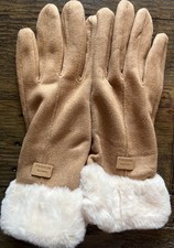 Khaki Faux Fur Fashion Gloves Women  s Winter Soft Warm Stylish New