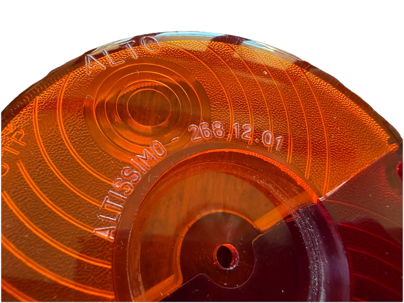 Ferrari 275 GTB 4 Amber Red Tail Light Lens 268.12.01 GENUINE ORIGINAL Altissimo