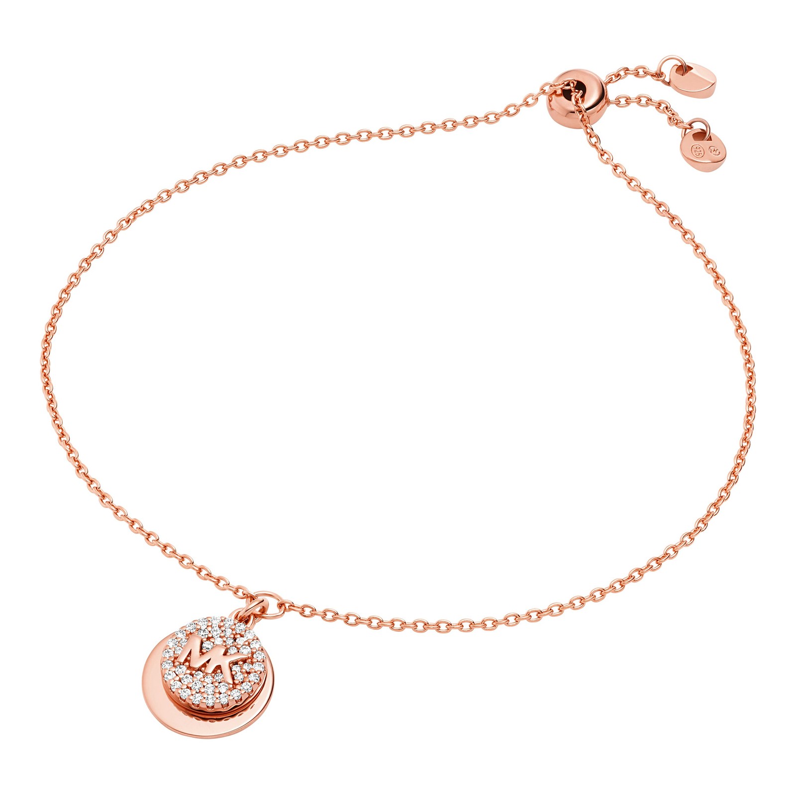 Michael Kors Premium 14k Rose Gold-Plated Sterling Silver Slider Bracelet MKC... - Image 3
