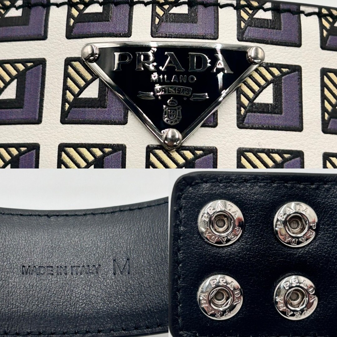 PRADA Prada Choker Triangle Logo Accessory Leather 2IC046 Black