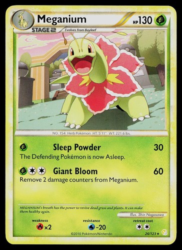 Meganium 26/123 HeartGold & SoulSilver Rare