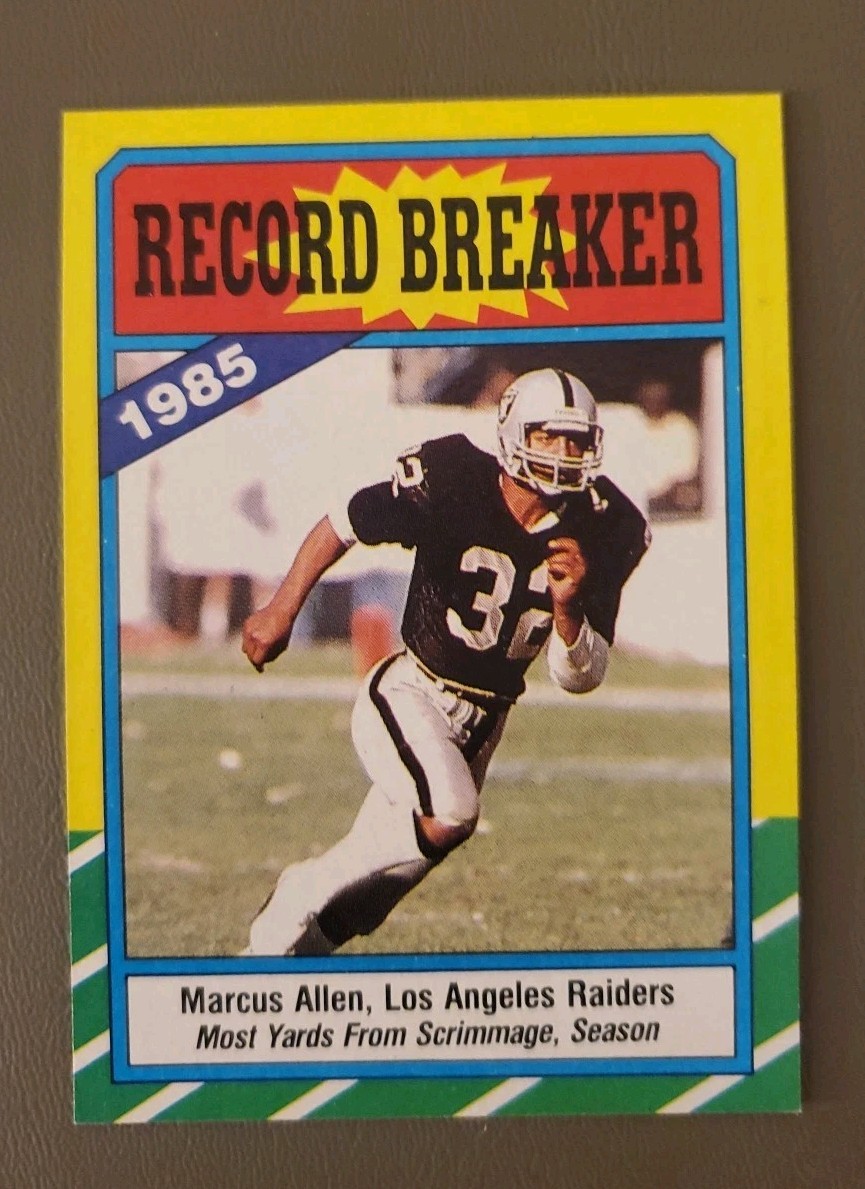 1986 Topps Football #1 Record Breaker Marcus Allen  NM-MT