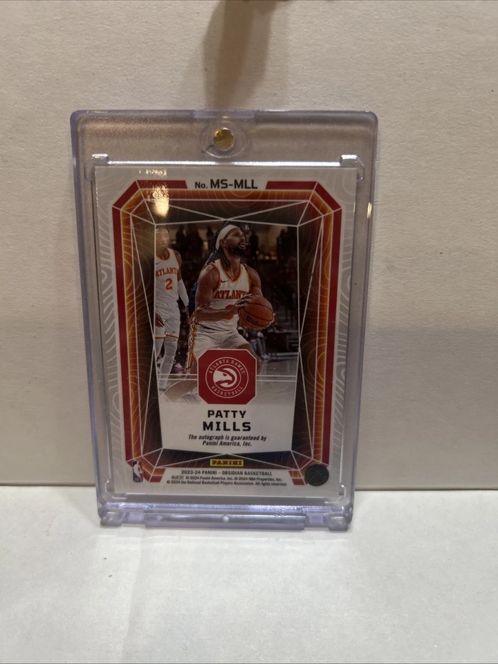 2023-24 Panini Obsidian - Magmatic Signatures Patrick Mills #MS-MLL purple/49  - Image 2 of 2