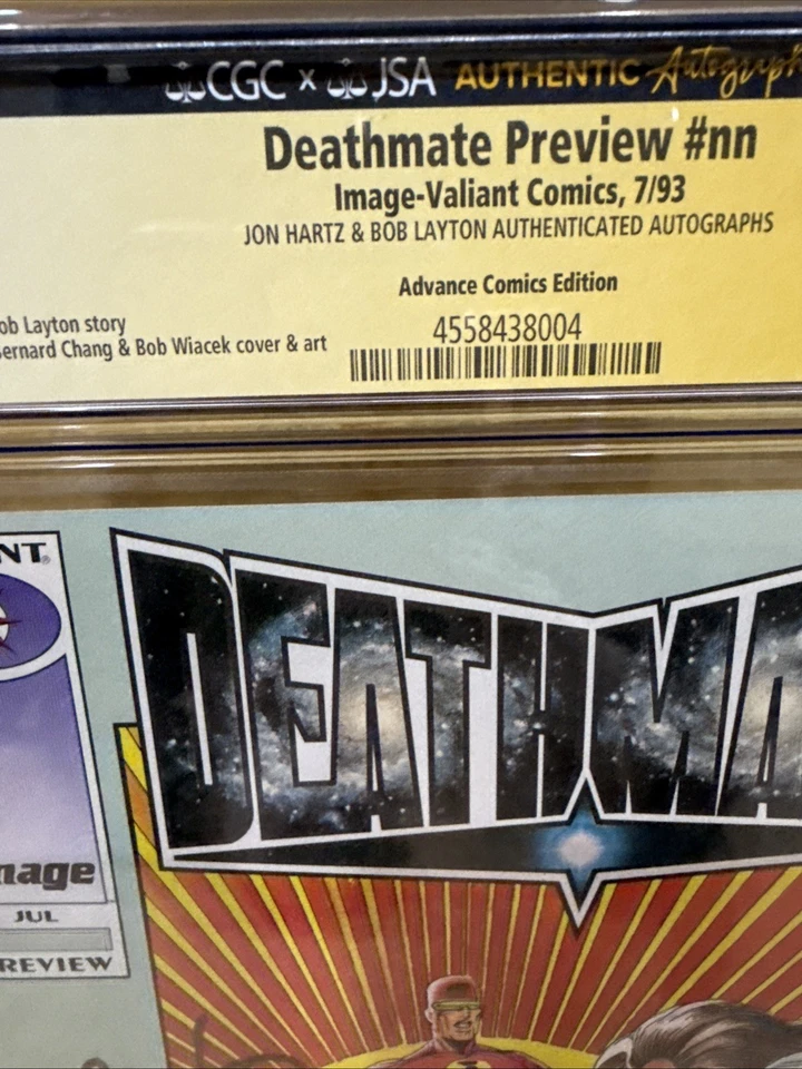 Image Deathmate Preview Green #nn Advance Comic Ss CGC 9.8 1993 Graded Signed 2x - Image 4 of 4