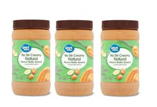 Great Value No Stir Creamy Natural Peanut Butter Spread 40 oz Pack of 3