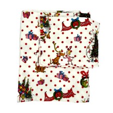 Pottery Barn Teen Dr. Seuss  s The Grinch  Max Flannel Twin Duvet Cover  Sham