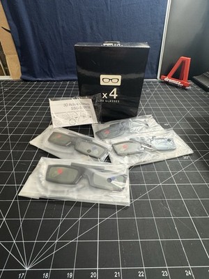 Samsung 3D Glasses SSG-5100GB OEM 4-Pack Set Black TV Active Shutter Glasses