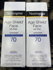 2 New Neutrogena Age Shield Face Oil-Free Sunscreen SPF 70 - 3oz Each Exp. 05/28