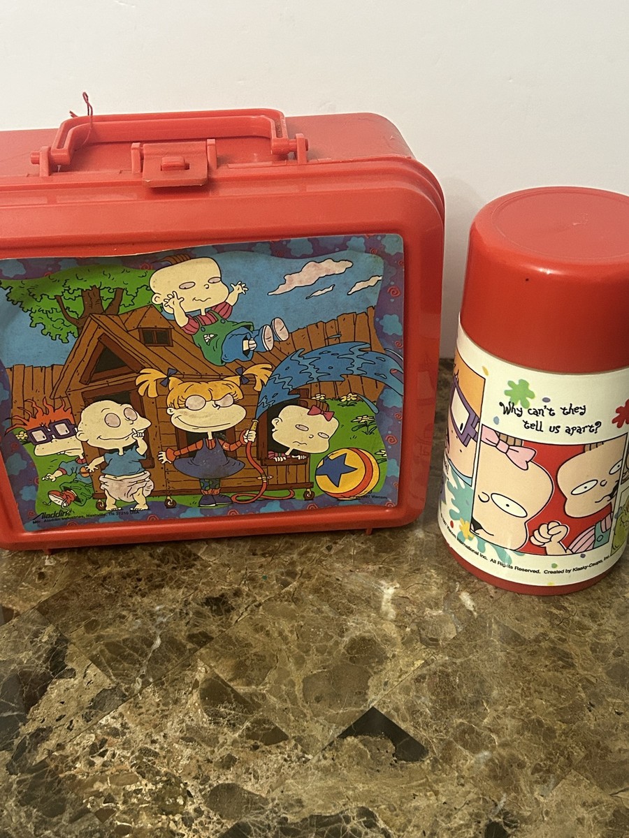Vintage Rugrats Lunch Box Thermos Set Nickelodeon 90s Red Aladdin