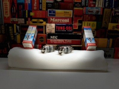 2x VintageNOS 1960s SameCode Telefunken DiamondGermany E88CC GoldPin/RareGovEdtn