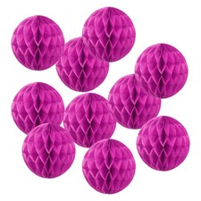 10Pcs Boules de Fleurs en Papier de Soie 6" pour Décor Suspendu, Fuchsia