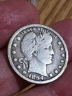 1894 O BARBER SILVER QUARTER--NICE BETTER DATE VG w/SHARP FULL RIM