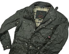 *CALDO PARKA UOMO BELSTAFF BIKER FODERATO PELLE collo NERO RIVESTITO NYLON GIACCA M