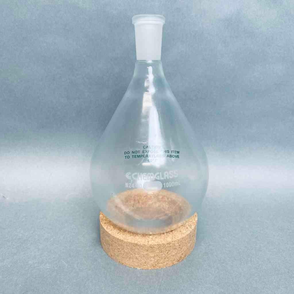 Chemglass Plastic Coated Recovery Flask 1000 ml Single Neck 24/40 STJ