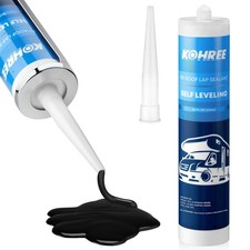 RV Roof Sealant 1 Pack, Self-Leveling Lap Sealant Black, RV Caulking for Roofing