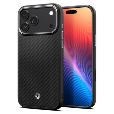 Spigen Enzo Aramid ''T'' Schutzhülle iPhone 17 Pro Schwarz-Silber