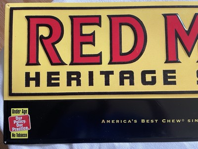 Vintage 2000 Red Man Chewing Tobacco Heritage Series Metal Sign Pinkerton