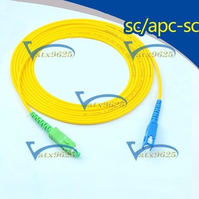 10pcs 1M SC APC-SC UPC Patch Cord   3.0mm PVC SM Fiber Patch Cable jumper *vy