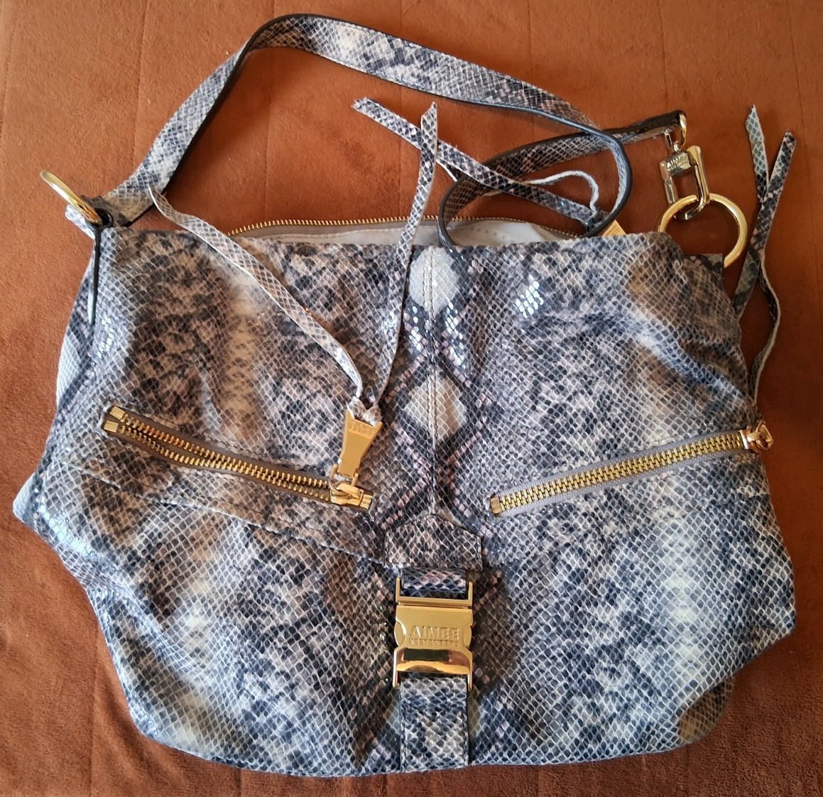Aimee Kestenberg Snakeskin Pattern Crossbody Bag - image 1
