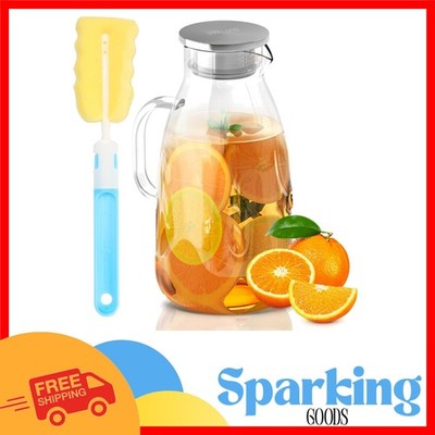 Stylish 101 oz Glass Water Bottle with Straining Nozzle - Ideal for All Drinks