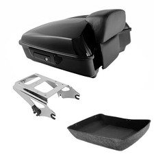 For Harley 2009 2013 Touring Chopped Trunk Box Backrest Two Up Detachables Rack