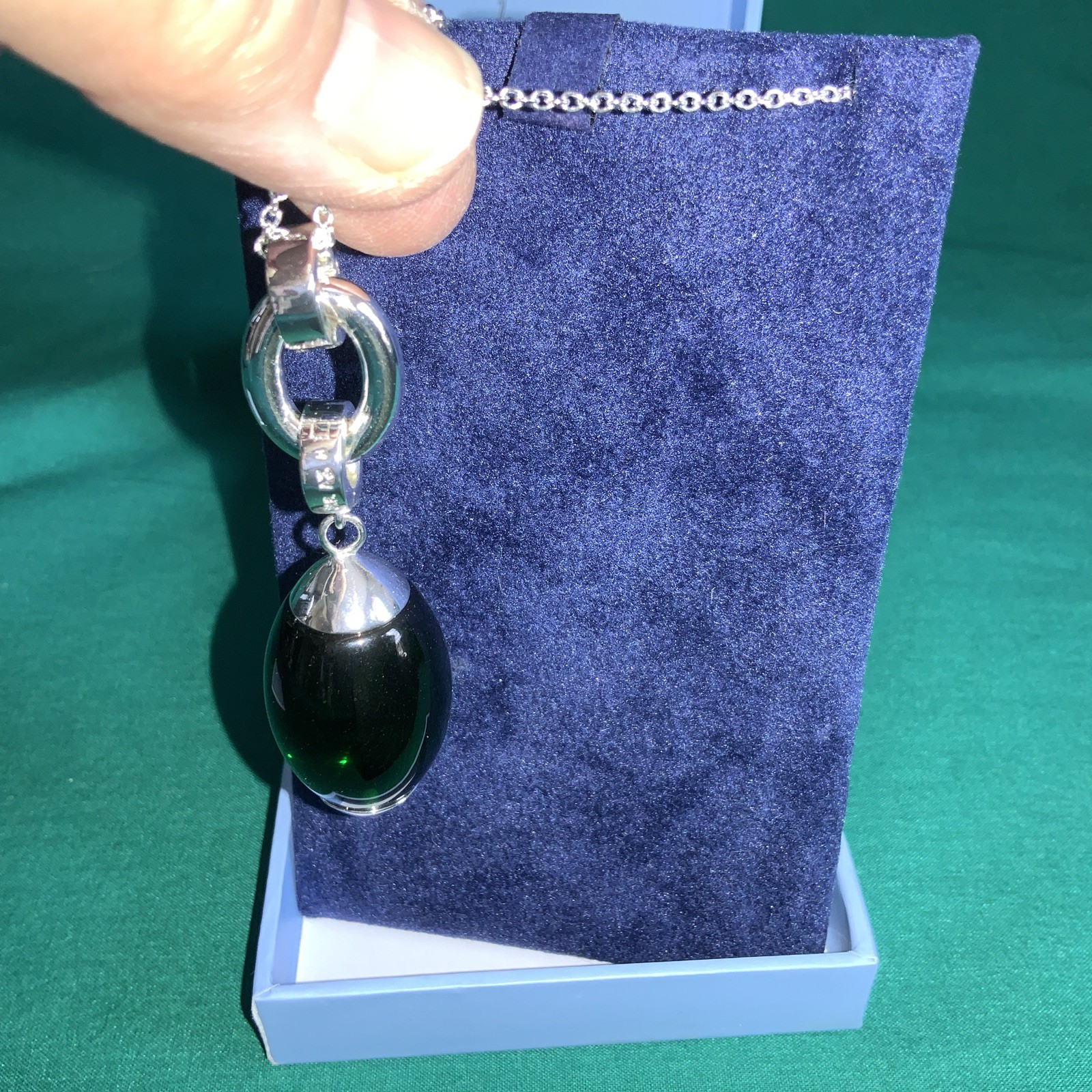 Statement Newbridge Silverware SP Blue Glass Long… - image 2