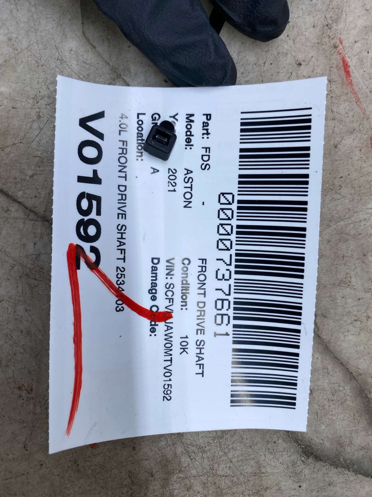 2020 2021 2022 2023 2024 ASTON MARTIN DBX OEM 4.0L FRONT DRIVE SHAFT 2534103401