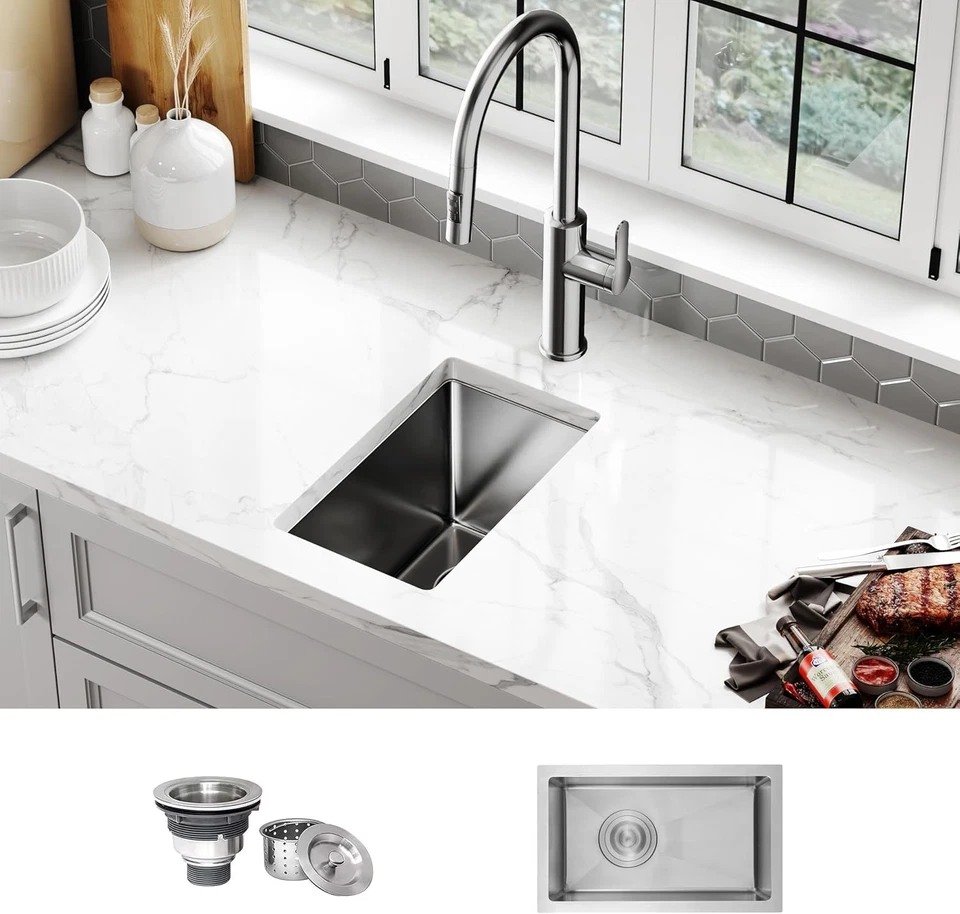 BarWorkstation Sink - 10 x 17 Inch, 304 10*17*8inch, Stainless Steel - Image 2 of 4