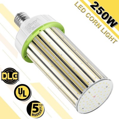 250W LED Corn Light Bulb Commercial Industrial COB Highbay Open Fixture Lamp E39