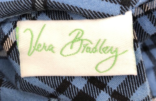 Vera Bradley Rucksack gesteppt Kordelzug blau Tasche - Bild 7 von 7