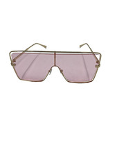 Gold Tone Oversized Frame Sunglasses Plastic Lens