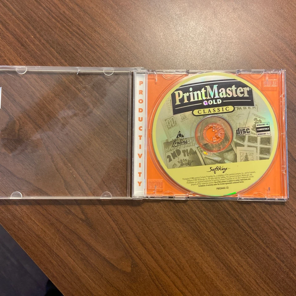 Softkey PrintMaster Gold Classic for Windows 3.1 & 95 PC CD Vintage - Image 2 of 4