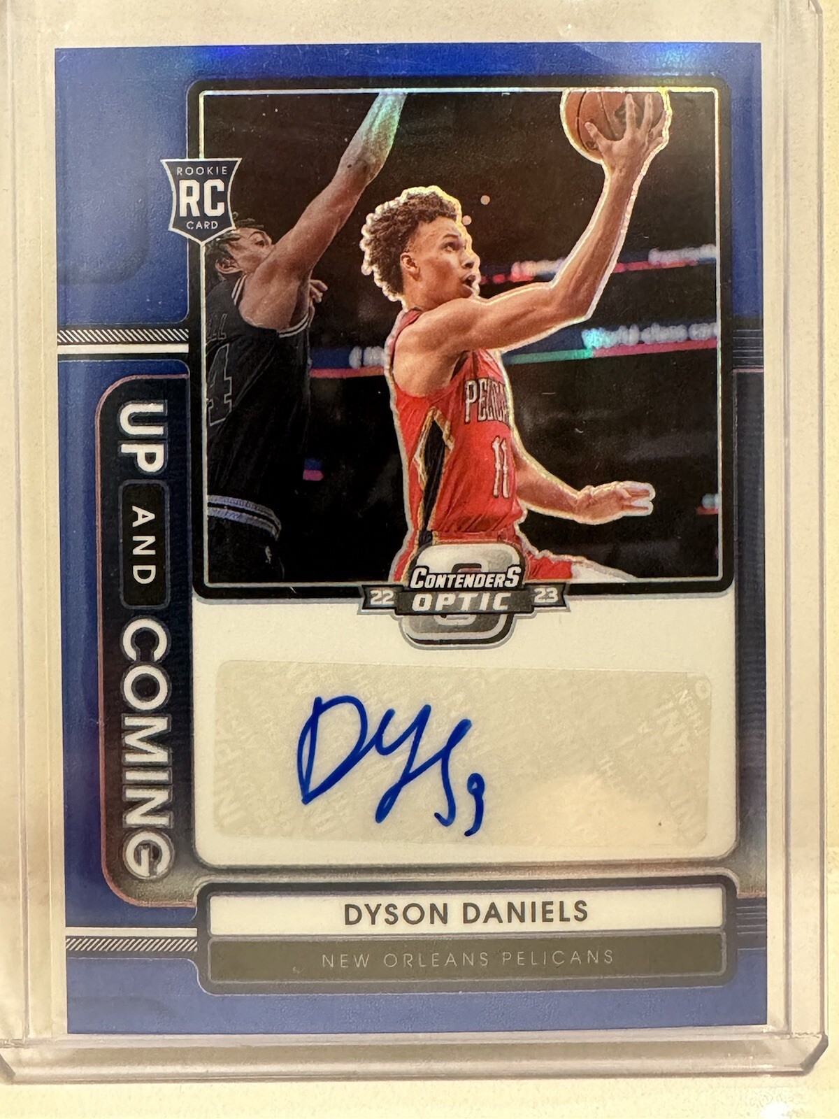 DYSON DANIELS 2022-23 CONTENDERS OPTIC UP COMING ROOKIE BLUE AUTO /75