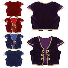 Boys Vest Masquerade Waistcoat Party Jacket Arabian Prince Top Outfits Costume
