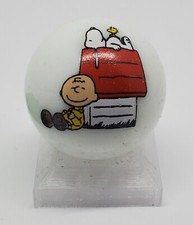 Charlie Brown Doghouse 1" Glass Logo Marble w/ Stand